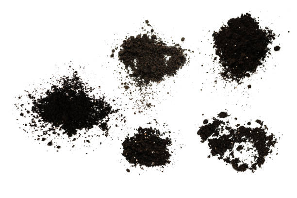 istock Black land for plant isolated on white background. 2197447032