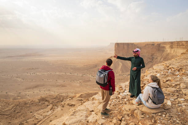 istock Backpackers experiencing Edge of the World, Saudi Arabia 2197447734