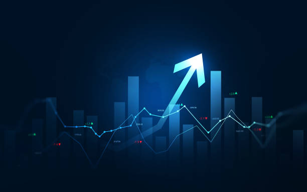 istock Stock market investment data and analysis finance graph. Business financial chart with moving up arrow graph. 2197450193