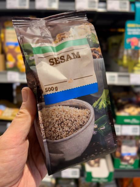 istock Super foods: organic sesame seeds on market. 2197454295