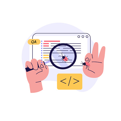Software Testing Illustration Coders Working With Code Testing And ...