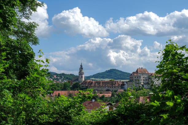 istock Historic Townscape with Tower and Hills 2197463203