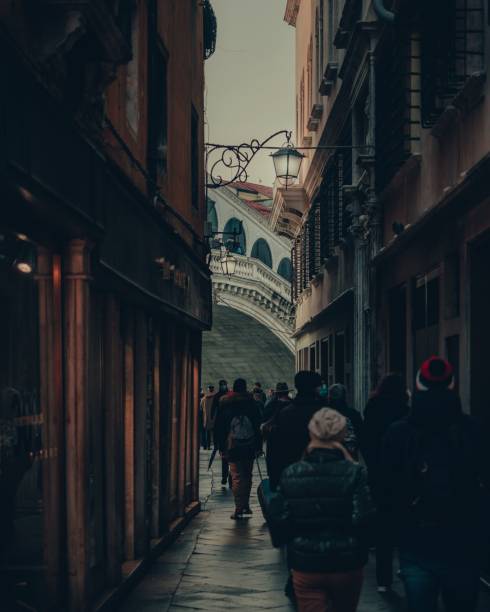 istock Venice street leading to Rialto Bridge 2197465205