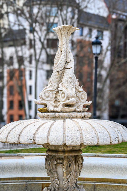 Saint Petersburg, Russia - June 06, 2024: element of fountain in Peterhof Palace park