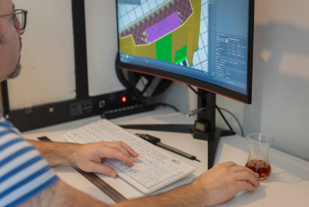 istock Engineer making a digital model of a machine part for 3D printing 2197476177