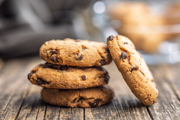 istock Chocolate chip cookies on wooden table. 2197478313