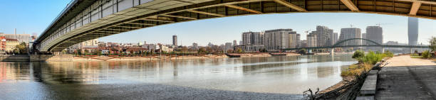 Panoramic 180 view of Belgrade waterfront