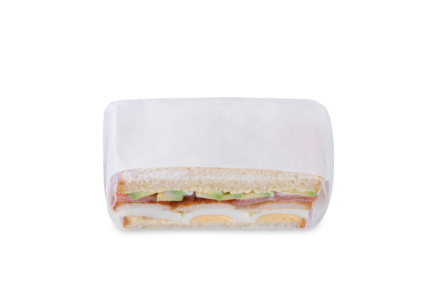 istock Eggs fired meat avocado tomato sandwich on a white isolated background 2197485897