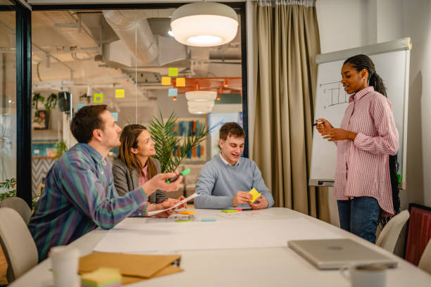istock African american business woman explain her strategy on white board 2197491230