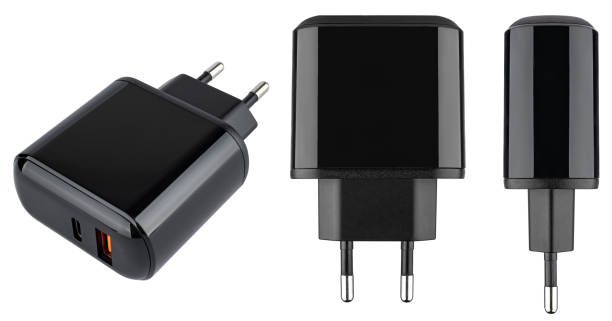 istock Powerful power adapter with universal USB connector, on white background in insulation 2197494013