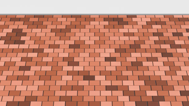 Green tiles roof background texture of a house