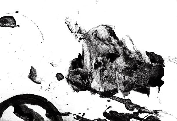 istock Artistic Ink Stains on White Canvas 2197494692
