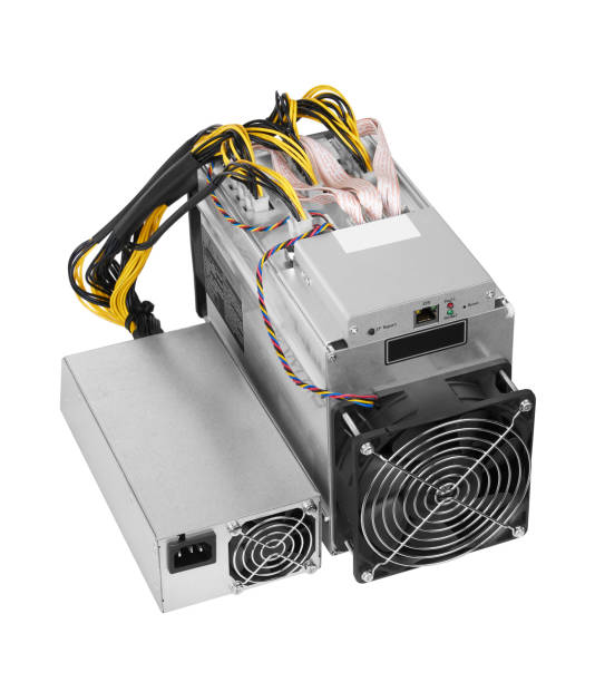 istock Cryptocurrency mining farm for bitcoin and altcoins mining. Isolated on white 2197498159