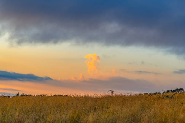 Sunset and clouds over the countryside on the outskirts of Blayney in the Central West of NSW, Australia.