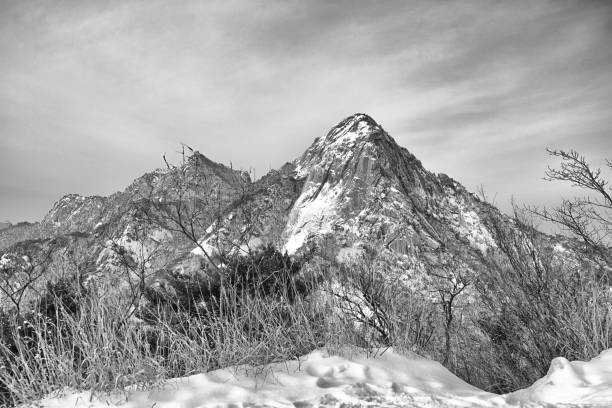 Insubong Peak and Baegundae in Bukhansan National Park, Seoul Korea