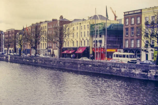Bachelors Walk, as taken from O'Connell Bridge with The River Liffey in the foreground.