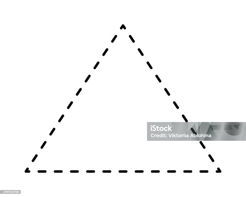 Triangle Pectogram Triangle Geometric Shape With Dashed Line Dotted Triangular Figure ...