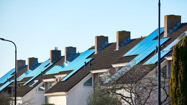 istock Solar panels on the roof. Alternative Generator Energy 2197517364