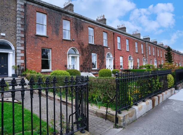 istock Row of brick townhouses 2197518669
