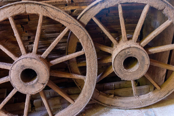 A antique horse drawn wagon cart