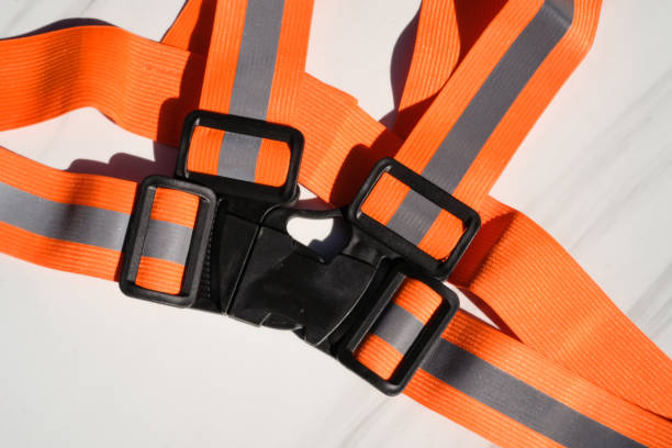 istock Orange body harness belt with white background 2197520558