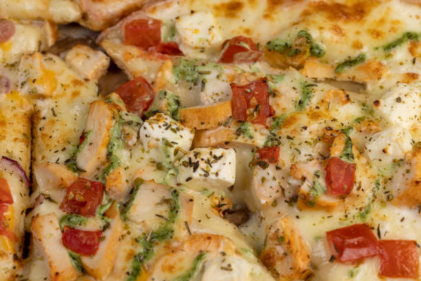 istock hot pizza with soft dough and cheese with ham and spices 2197533894