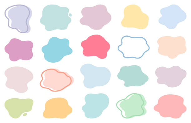 ilustrações de stock, clip art, desenhos animados e ícones de set of colorful blobs - ameba