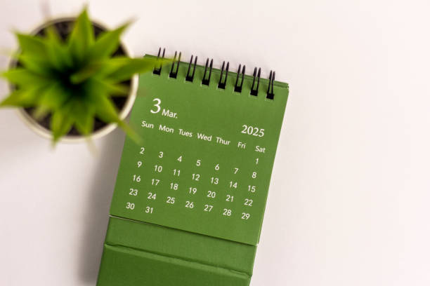 istock Hello March. March 2025 planning calendar on your desktop. 2197537747