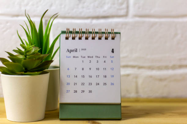 istock Calendar for April 2025 on your desktop. 2197537770