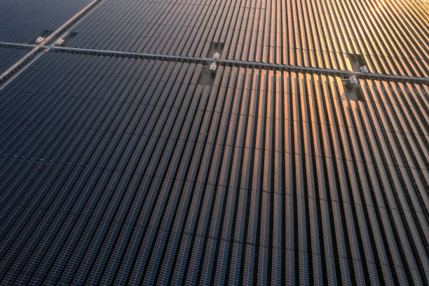 istock Solar power plant on the beach under the sun 2197540937