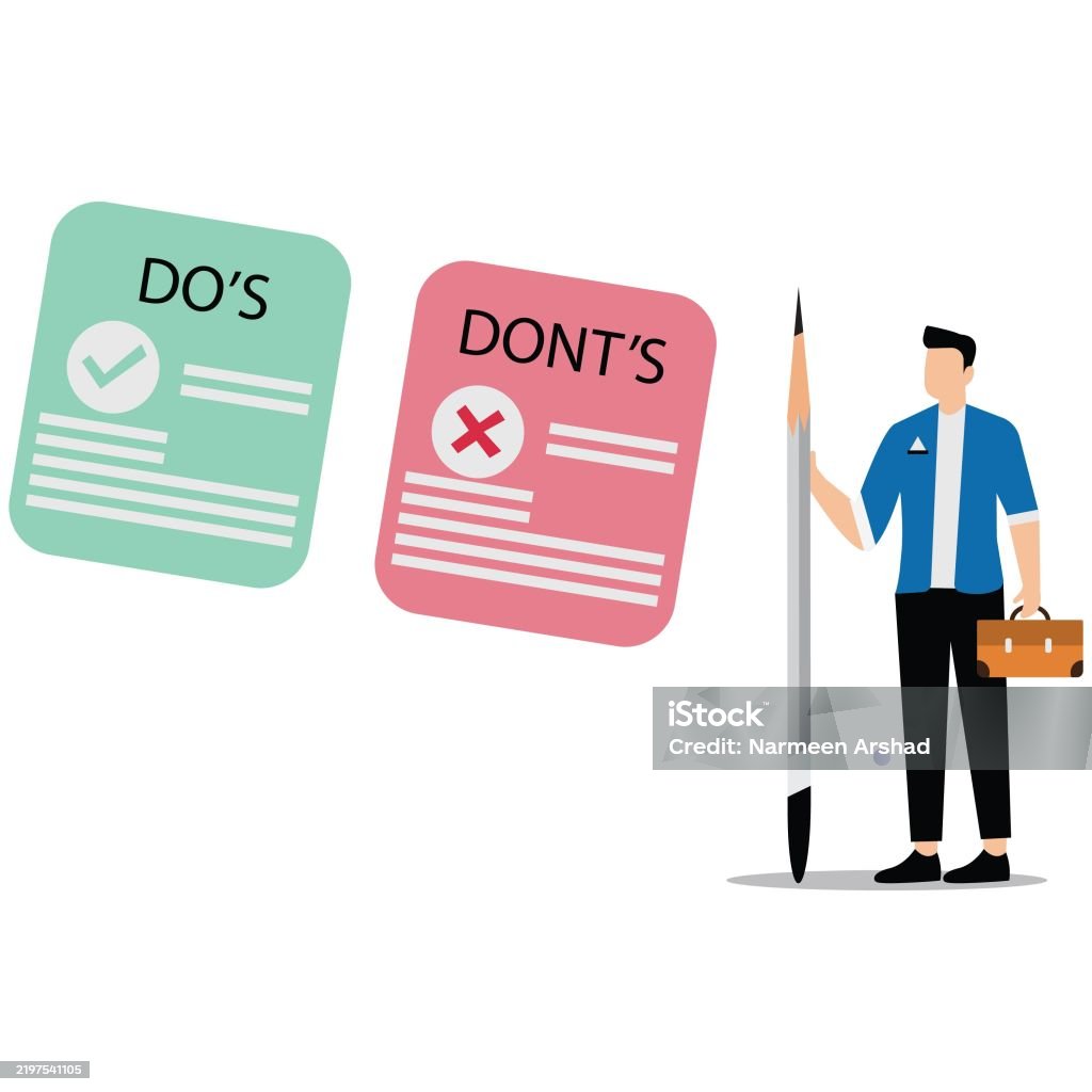 Checklist Incorrect Do And Dont Checklist Positive Suggestion And Negative To Avoid Correct ...