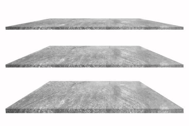 istock Stone top table or shelf on white background blank template for displaying products. 2197542755