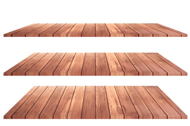 istock Wooden shelf on white background blank template for displaying products. 2197542866