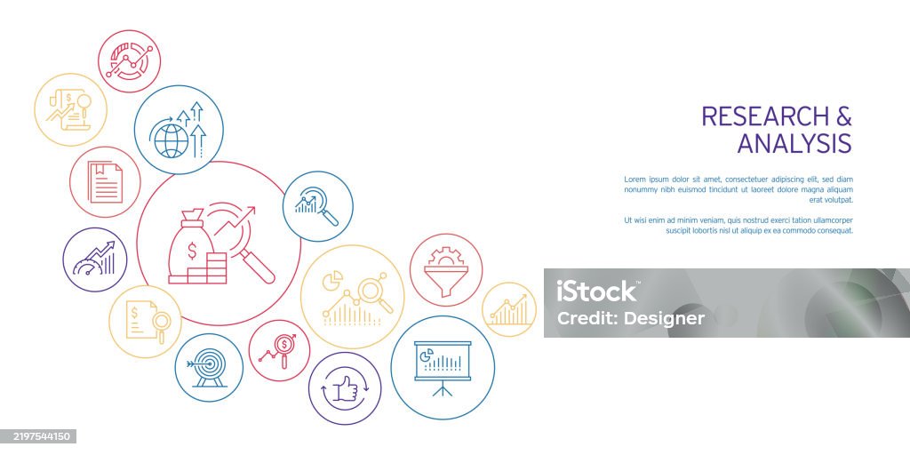 Analysis Related Image Research And Analysis Related Vector Illustration Business Finance Data ...