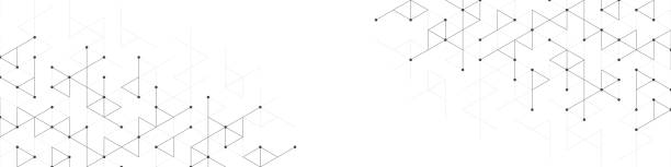 Graphic design element for web page or banner with a geometric pattern of triangle shapes.