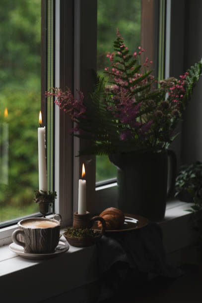 istock cozy rustic country cottage interior. Relaxing with coffee at home. 2197552059