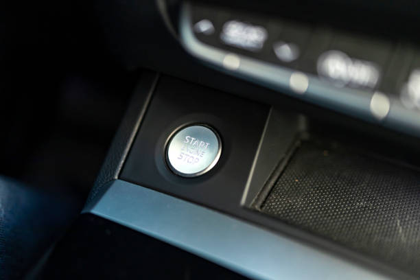 istock Close up of a start button in a car. 2197552300