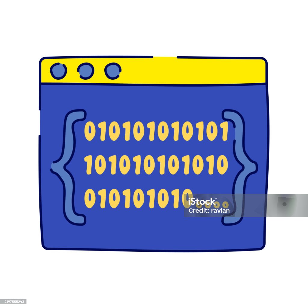 Coding Window A Browser Window Displaying Binary Code Representing ...