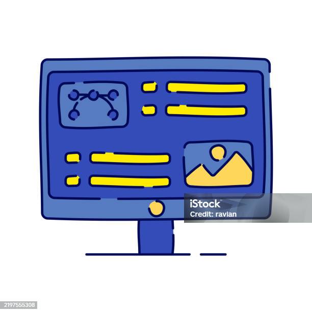 Design Software Monitor A Desktop Screen Displaying A Ui Layout ...