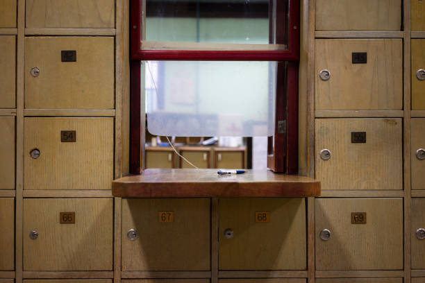 An old wooden counter