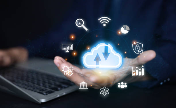 istock In a futuristic world driven by digital technology, businesses rely on cloud infrastructure to store and transfer data securely, using AI-powered solutions to connect global 2197555962