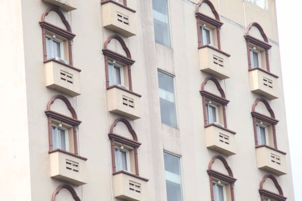Shape of balconies and windows in an apartment.