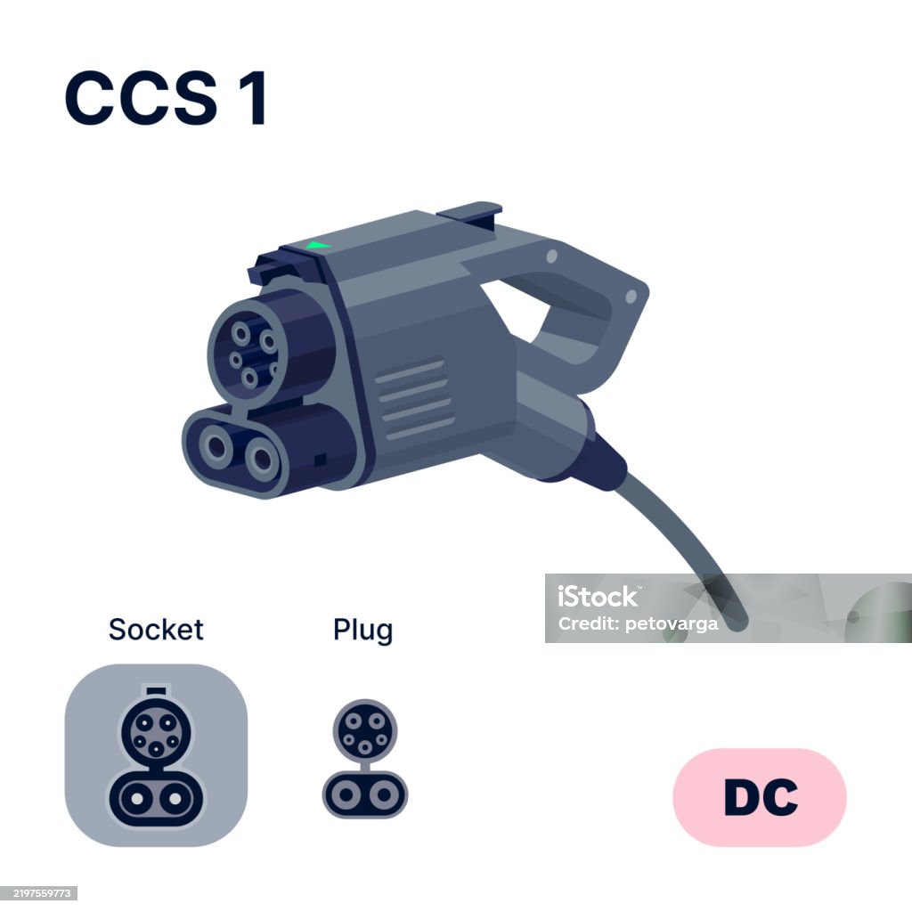 Ccs Plug Design Ccs Combo 1 Standard Charging Connector Plug And Socket Stock ...