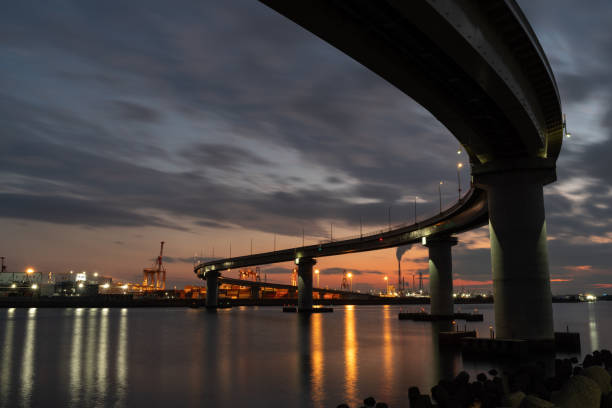 istock Beautiful sunset and a bridge over the sea 2197562845