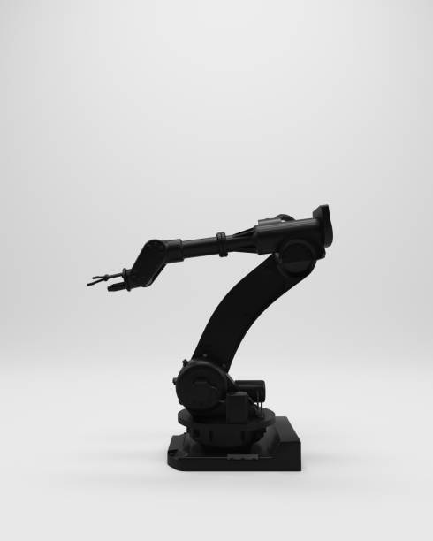 istock Robot arm manufacturing industry black white gray robot technology equipment 2197563631