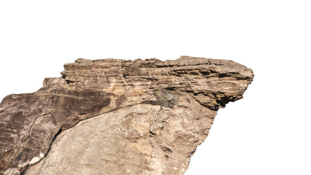 istock Rock stone isolated, Cliff mountain on white backgrounds well material design, clipping paths 2197563781