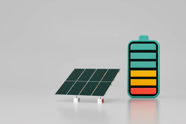 istock Battery with Solar Panel, Green Technology and Sustainability Concept 2197563783