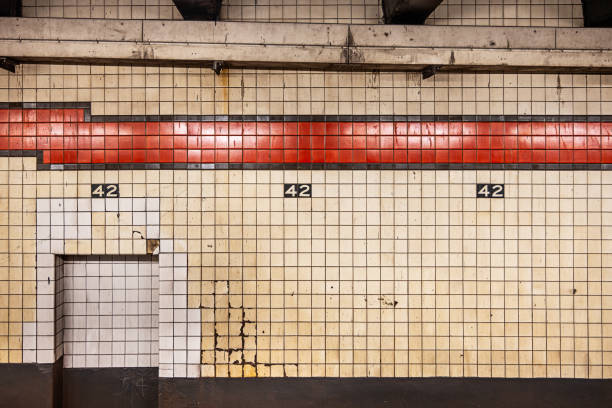 Tiles at 42nd Street subway station on Manhattan, New York