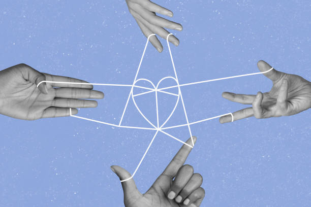 istock Composite photo collage of hands play game string knot riddle teamwork collaboration heart symbol unity isolated on painted background 2197564438