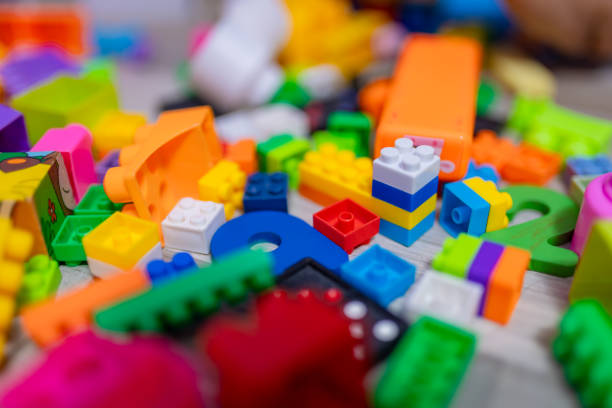 Colorful building blocks, educational toys for children.